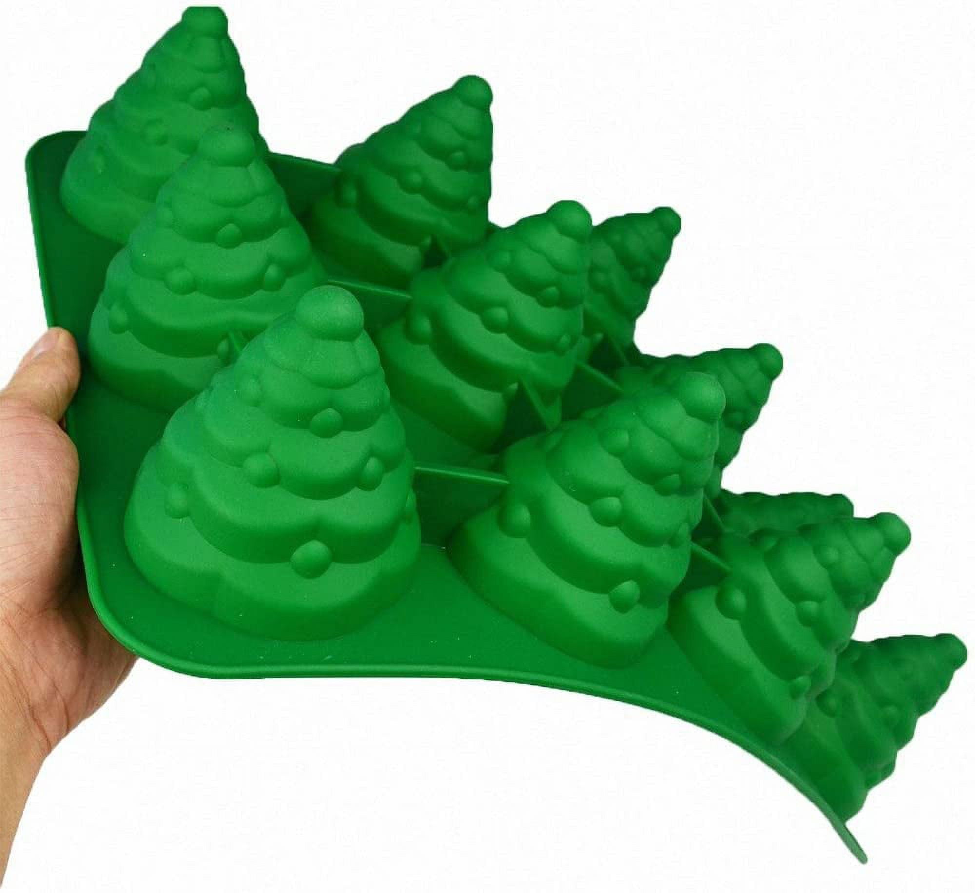 TZnponr 3D Christmas Tree Baking Mould cake pan silicone mold,5 cavities  christmas tree for bread, mousse cake,muffins,ice cubes