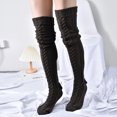 thumbnail image 1 of Calcetines de mujer de lana de tubo largo de punto hasta la rodilla de moda moda moda, 1 of 6