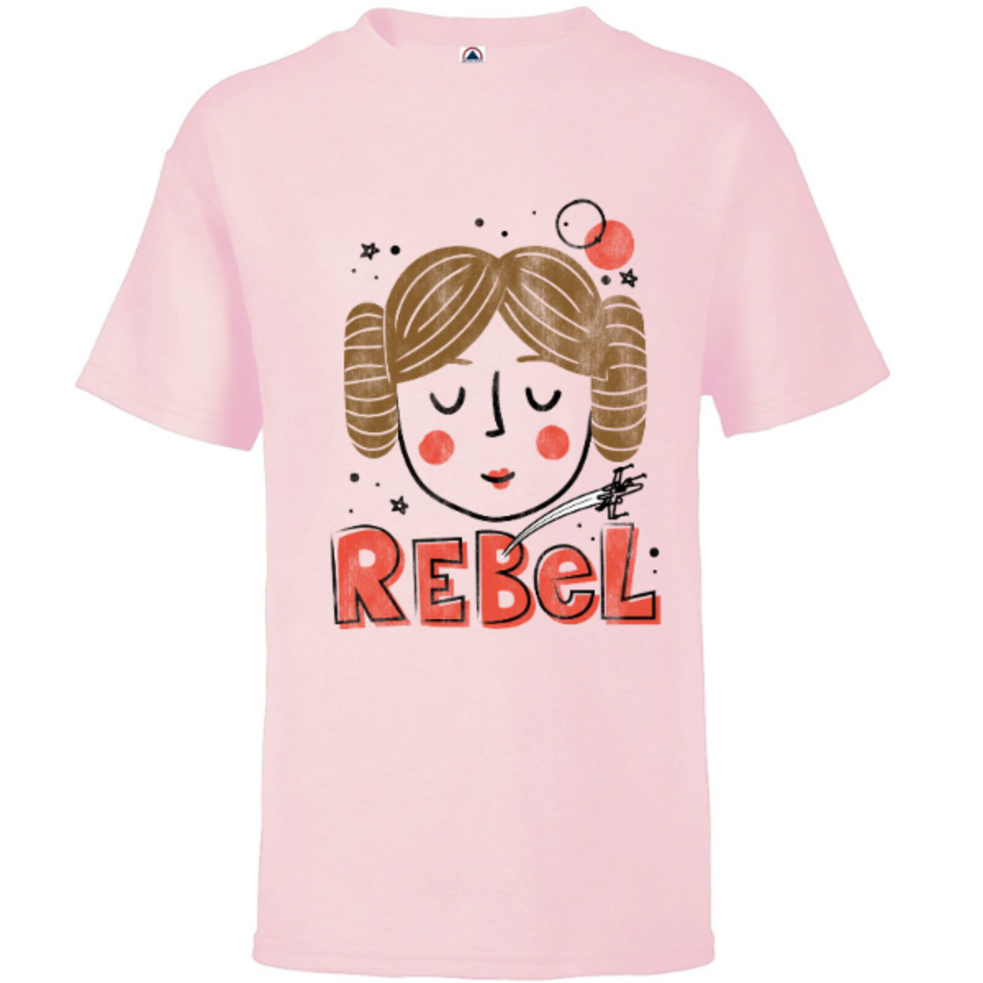Welsprekend Wiskundig Raak verstrikt Star Wars Princess Leia Rebel Doodle Drawing - Short Sleeve T-Shirt for Kids  - Customized-Soft Pink - Walmart.com
