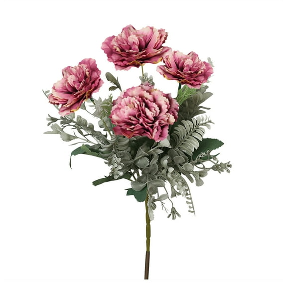 LYCAQL Artificial Flowers, Peony Silk Hydrangea Bouquet Decor Carnations Realistic Flower Arrangements Wedding Decoration Table Centerpieces (Blush)