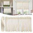 thumbnail image 2 of Zoxiy Beige Lace Valance Curtain,Rustic Floral Vintage Cream Sheer Valance Over Sink,Kitchen Valances Dishwasher Curtain Half Curtains Rod Pocket Privacy Short Valance For Windows,1PC,51.2"x16.1", 2 of 9