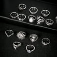 thumbnail image 4 of Soumake 14Pcs Vintage Sunflower Moon Finger Midi Knuckle Rings Set Women Party Jewelry, 4 of 7
