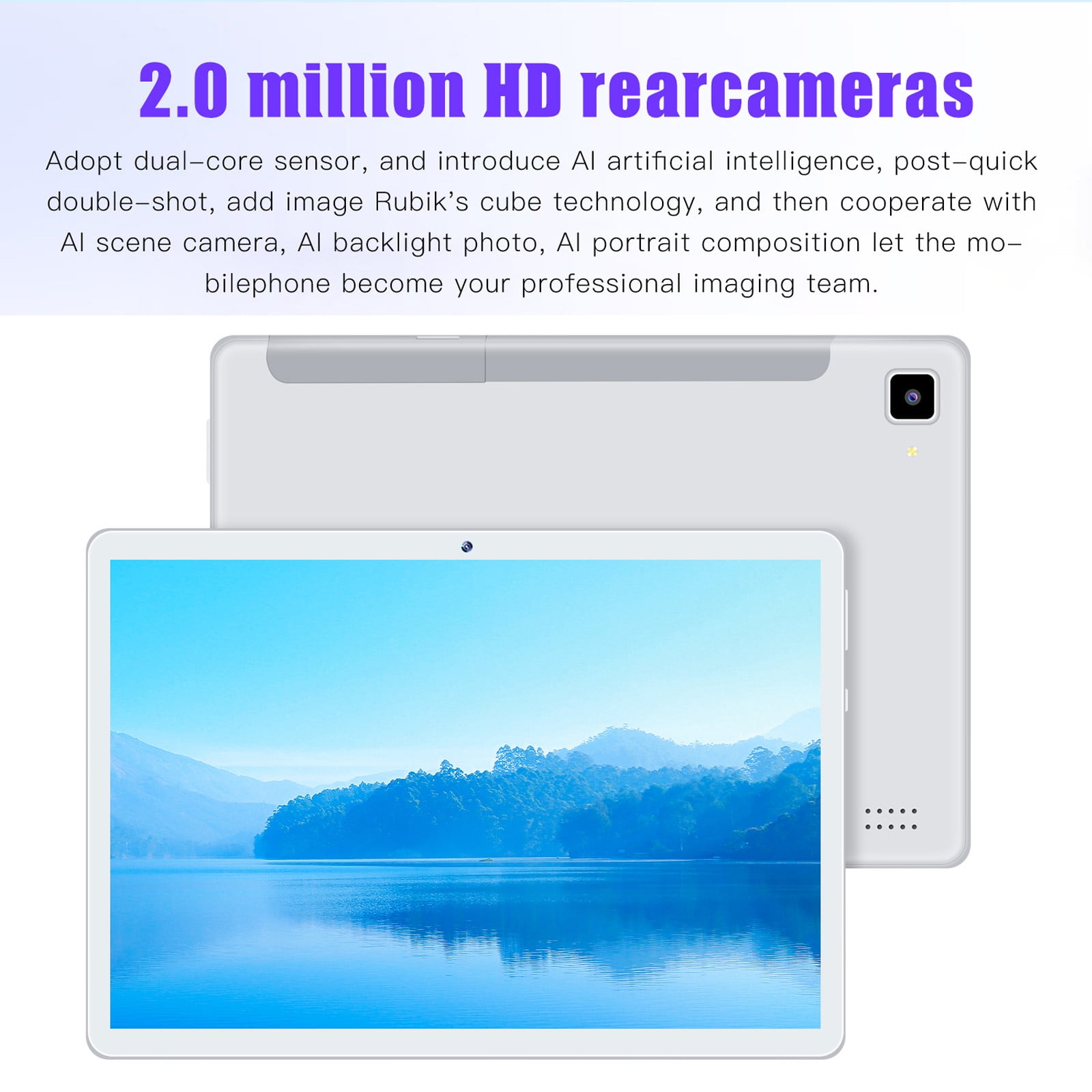 Skegnu HD 8-inch Tablets Android Version, WIFI Bluetooth Voice Call Learning Game Tablet, 2+16G/256G Eight Core Processor, Support SIM Card Communication Function Gift for Girls on Clearance