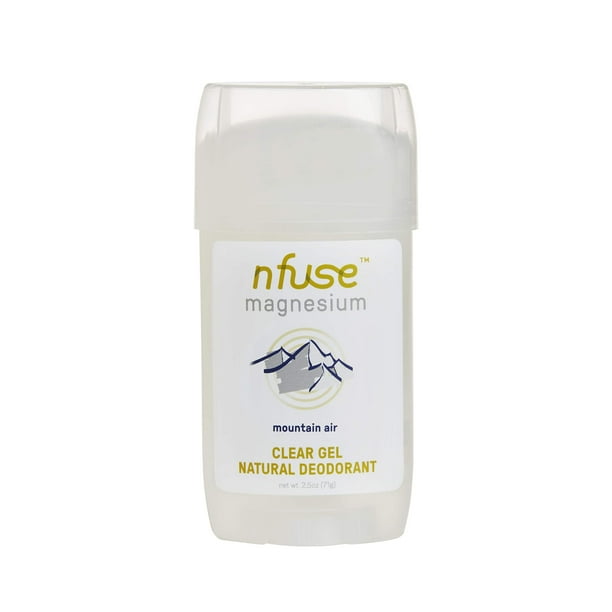 Desodorante en gel de magnesio natural nfuse - Cloruro de magnesio puro de grado USP - Sin parabenos de aluminio ni bicarbonato de sodio - Mountain Air