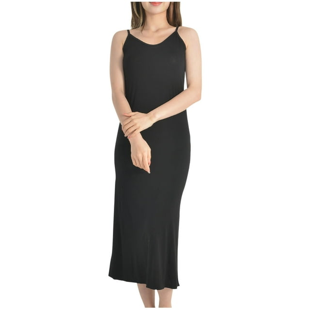 LOVZFMLL Robes pour Femmes Robe Longue à Bretelles Spaghetti Super Douce et Confortable Pyjama Robes de Nuit Décontractées