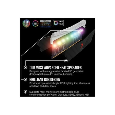 PNY - XLR8 2-Pack 32GB 3200 DDR4 Desktop Memory Kit with RGB Lighting