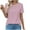 Pink, variant on XUNKUSGA Womens Blouses Polka Dot Boho T-shirt Oversized Round Neck Tops Light Breathable Summer Outfits 2025