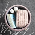 thumbnail image 3 of Ornavo Home Modern Round Velvet Storage Ottoman Foot Rest Stool/Seat with Gold Metal Legs & Tray Top Coffee Table - Blush, 3 of 5