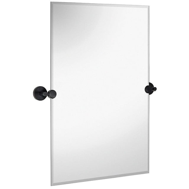 Large Pivot Rectangle Mirror With Brushed Chrome Wall Anchors | Silver Backed Adjustable