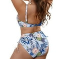 thumbnail image 5 of Odbmxy 2 Piece Bathing Suits for Women Triangle Camisole Swimwear for Women Plus Size Vacation Bikini Floral Swimwear,Blue 3XL, 5 of 6