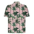 thumbnail image 5 of UVEASISHA Mens Beach Shirts Tropical Casual Floral Printed Button Down Shirt Summer Short Sleeve Hawaiian Shirts for Men Vintage Aloha Shirt Pink M, 5 of 6