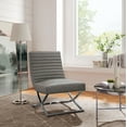 thumbnail image 1 of Art Leon Faux Leather Chair Upholstered Mid-Back Gray, 1 of 9
