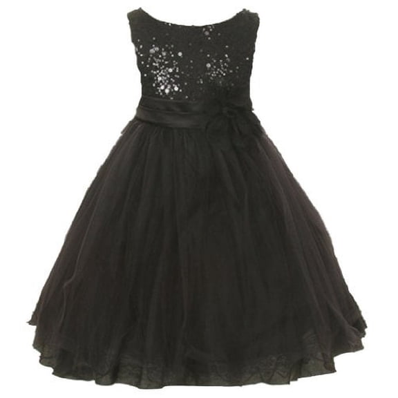 Kids Dream Girls Black Tulle Party Dress with Sparkles 5/6