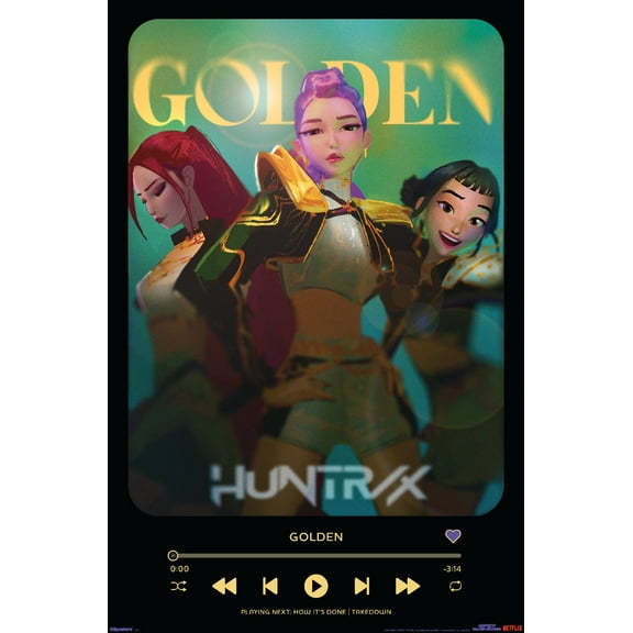 Netflix KPop Demon Hunters (2025) - Golden Playlist Wall Poster, 22.375" x 34"