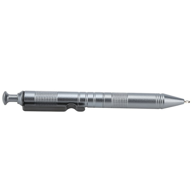 Bolígrafo automático de aluminio CNC, bolígrafo de firma de alta dureza, regalo de papelería, 0,5mm, gris