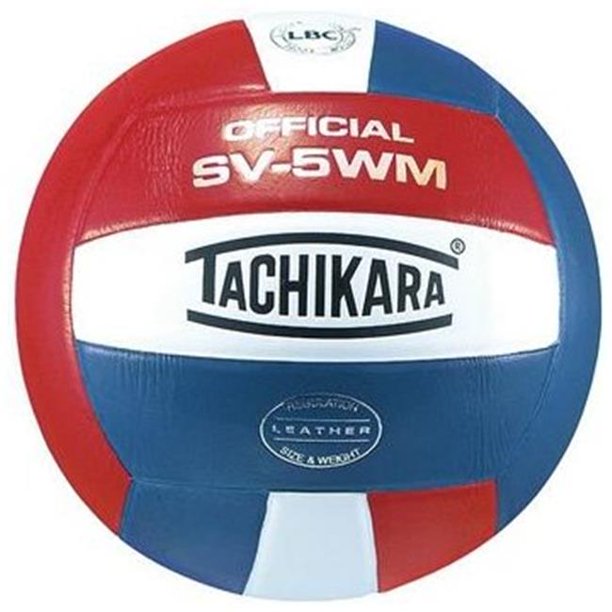 Tachikara SV5WM.SWR VolleyBall en Cuir Pleine Fleur - Rouge-Blanc-Royal
