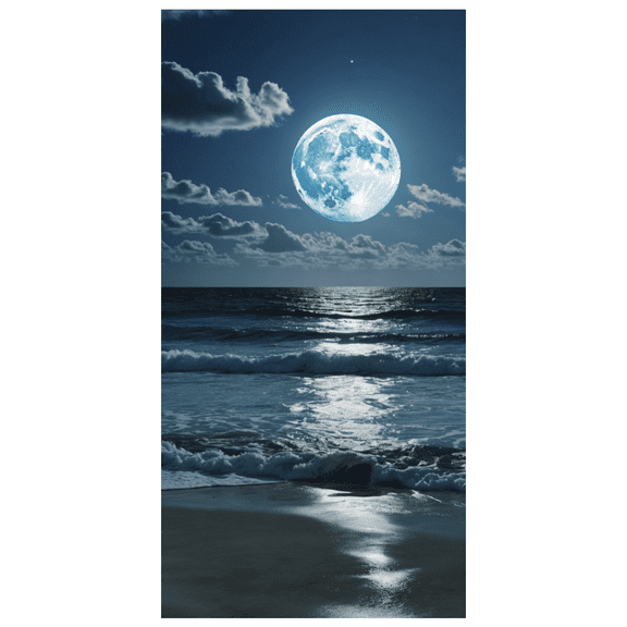 LUUFILx Ocean Moon Night Sky Themed Background Backdrop Banner Party Decorations for Beach Parties Photography Props Nighttime Events