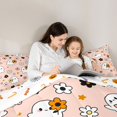 thumbnail image 5 of Homewish Coquette Cute Halloween Ghost 7 Pieces Full Size Bedding Sets,Daisy Bow Floral Print Full Size Bed in a Bag,Blush Pink White,Halloween Reversible, 5 of 8