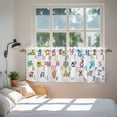 thumbnail image 4 of Colorful Alphabet Tier Curtains, Cartoon Animal Color Block Art Light Filtering Kitchen Curtains, 2Pcs Rod Pocket Half Window Treatments Panels for Sink Cafe Cabinet Camper 27.5x24 Inches, 4 of 9