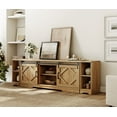 thumbnail image 6 of WAMPAT Farmhouse TV Stand with Sliding Barn Door for 95" TVs, Entertainment Center with Adjustable Shelf and Storage Cabinets, Media Console Table for Living Room,Hallway,Vintage Oak, 6 of 6