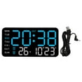 thumbnail image 4 of Large Digital Wall Clocks Week Date Temperature Display Voice Control Tables LED 12/24H Alarm Clock Brightness Adjustable Clock, 4 of 9