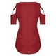 thumbnail image 5 of Camiseta con hombros descubiertos y tiras cruzadas de manga tres cuartos para mujer Blusas Fridja hj390, 5 of 6