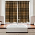 thumbnail image 2 of Ambesonne Brown Plaid Kitchen Curtains, Earthy Scottish Vibes, 55"x36", Caramel and Dark Cocoa, 2 of 3