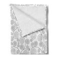 thumbnail image 2 of Abstract Soft Flannel Fleece Throw Blanket, Abstract Nature Flourishing Curly Branches Movement and Growth Concept, Cozy Plush for Indoor and Outdoor Use, 70" x 90", Pale Grey and White, by Ambesonne, 2 of 5