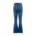 thumbnail image 5 of Women's Retro Flared Denim Pants, Slim Fit Stretch Jeans with Vintage Wash & Everyday Versatile Design,Blue XL, 5 of 5