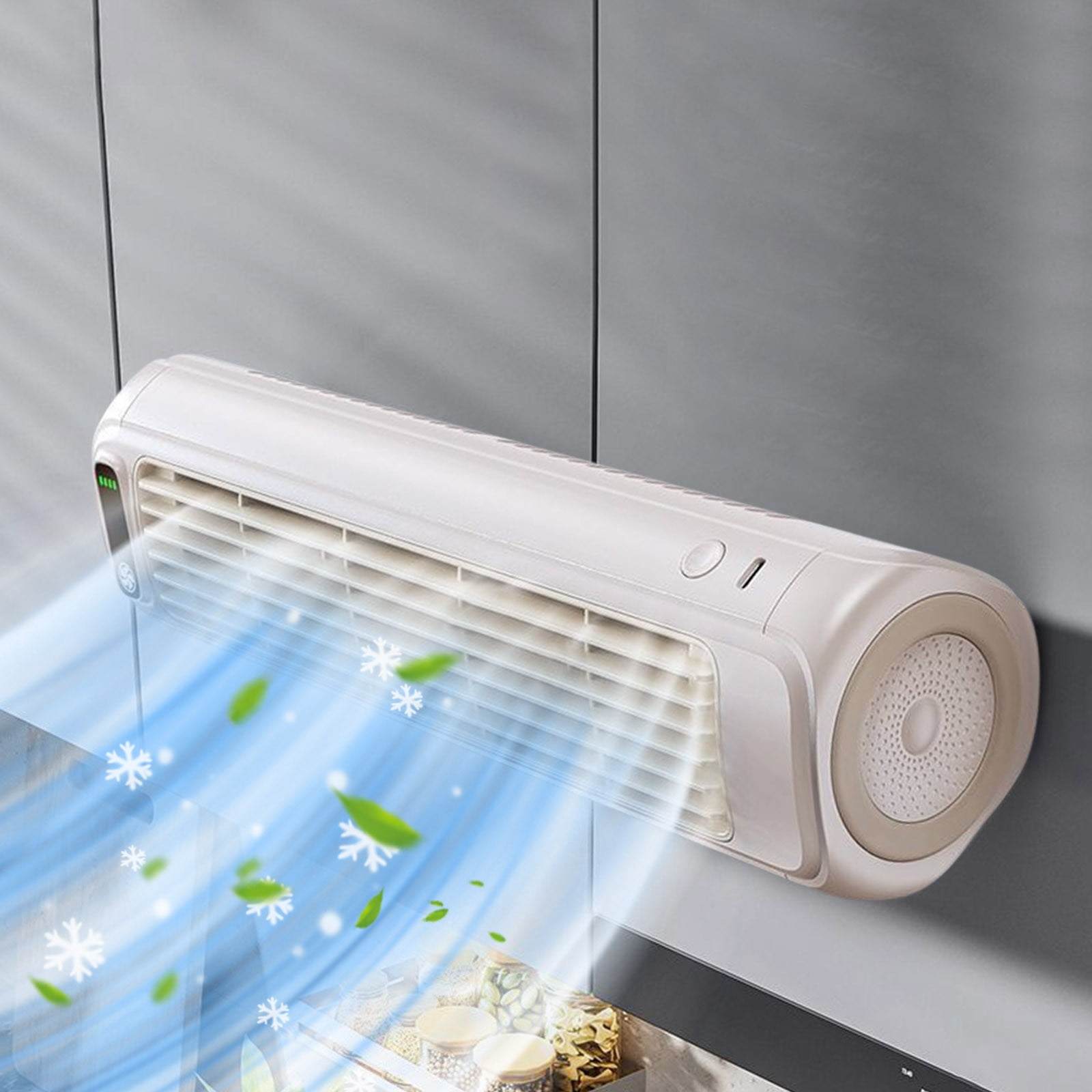 Blukids Mini Tower Fan - Tower Fan Strong Wind Silent Fan Office Desktop Fan Wall Mounted Air Conditioners - Portable Air Conditioner Usb Fan Air Cooler for Bedroom Office Kitchen(White)