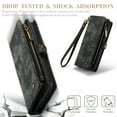 thumbnail image 3 of K-Lion for iPhone 14 Plus Wallet Case ,Luxury Magnetic PU Leather Zipper Purse 2 in 1 Design Shockproof Flip Case Card Slot Kickstand Phone Cover with Lanyard for Women Men ,Black, 3 of 7