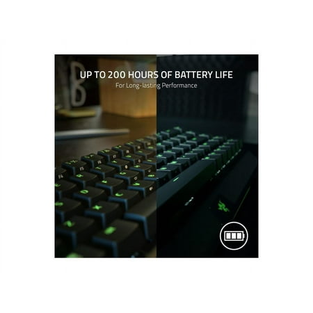 Razer - BlackWidow V3 Mini Hyperspeed 65% Wireless Mechanical Clicky Tactile Switch Gaming Keyboard with Chroma RGB Backlighting - Black
