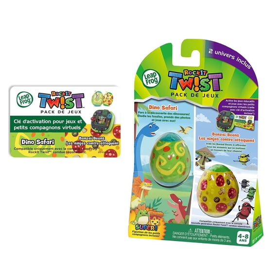 LeapFrog RockIt Twist - Pack de 2 jeux - Dino Safari et Banzaï Beans - Les ninjas contre-attaquent - Version française