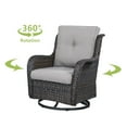 thumbnail image 4 of Pocassy  Outdoor Wicker Glider Swivel Club Chairs (Set of 2) Brown/Grey, 4 of 5