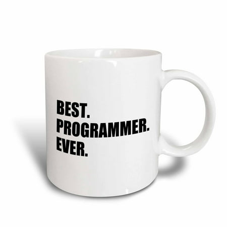 3dRose Best Programmer Ever, fun gift for talented computer programming, text, Ceramic Mug,