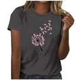 thumbnail image 2 of Luxalzxs Womens Short Sleeve T Shirts Casual Loose Pink Ribbon Graphic Print Round Neck Shirt Tops Fashion Breast Cancer Awareness Inspirational Tops, 2 of 4
