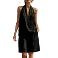 thumbnail image 2 of Cagogo Women's 2 Piece Tank Top Shorts Set Loose V Neck Sleeveless Casual Summer Cruise Outfits Solid Boho Vacation Clothes Matching Lounge Sets Airport Travel, Black M, 2 of 5