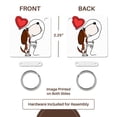 thumbnail image 5 of 3dRose, Cute Funny Basset Hound Dog with Heart Love Balloon Cartoon, set of 2 Key Chains, 5 of 7