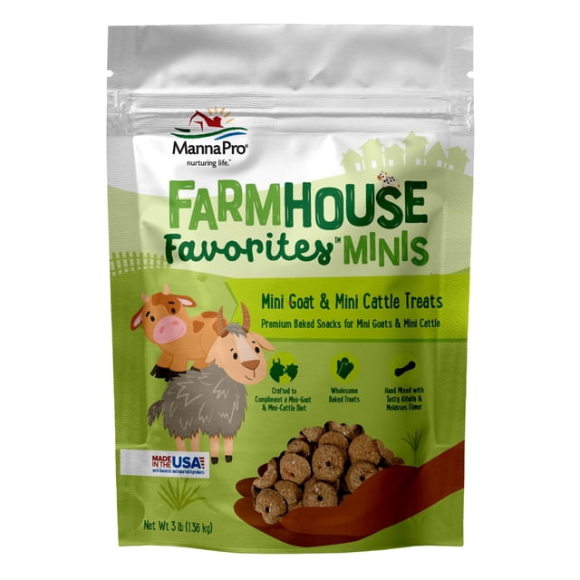 Treats Manna Pro Farmhouse Favorites Mini para cabras y ganado, 1,36 kg