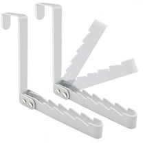 2 Pack over the Door Hooks Hanger, Sturdy Foldable over Door Drying Rack for Clothes, Coats, and Towels, White