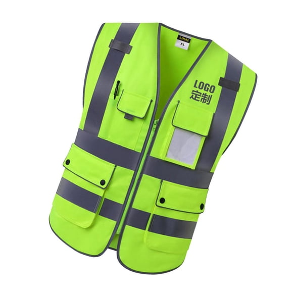 Wisewang Reflective Safety Vest Durable Protective Clothing Vest Equipped With 4 Pockets Construction Industry Landscaping