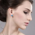 thumbnail image 2 of Gem Stone King 925 Sterling Silver Blue Opal 6-Prongs Stud Earrings for Women Men (2.10 Cttw, Gemstone October Birthstone, Oval Cabochon 8X6MM), 2 of 4