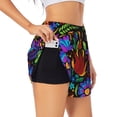 thumbnail image 2 of Disketp Colorful Floral Print Women's Shorts Workout Shorts for Athletic Gym Running Shorts with Phone Pockets XX-Large, 2 of 8