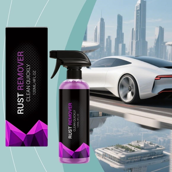 Rust Remover Spray 120ml for Cars and Home, Gentle Multi-Purpose Metal Cleaner for Wheels, Tools, and Hardware, on Plastic and , Long-Lasting Rust Protection