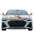 thumbnail image 2 of Jeiento Easter Bunny Car Hood Cover Pack with Mirror Covers 3 Pcs Combo Set Easy to Clean Car Decorations Frost Snow Protection Cover with Two Buckles Universal Size for Sedans, 2 of 7
