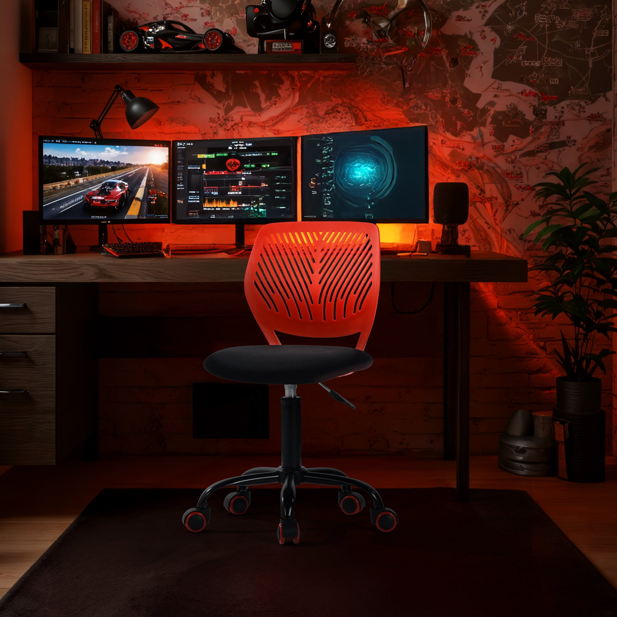 Homy Casa Black Adjustable Swivel Video Game Chair for Gaming, Study, Home Office