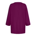 thumbnail image 5 of NinXxx Women's Basic Button Down Round Neck Soft Breathable Everyday Top Dark Purple XXL, 5 of 5