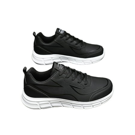

Avamo Unisex Running Shoe Lace Up Sneakers Low Top Walking Shoes Outdoor Athletic Sneaker Sport Breathable Non-Slip Trainers Black White 9.5