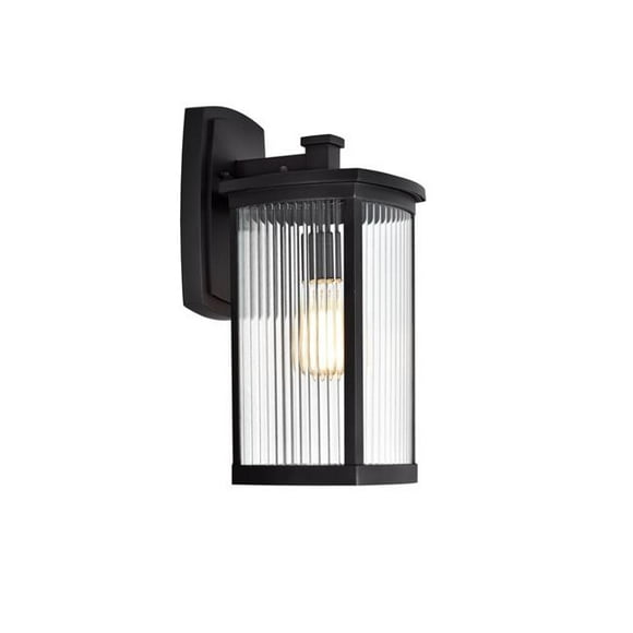 17 in. Evie Transitional 1 Light Outdoor Wall Sconce&#44; Textured Black