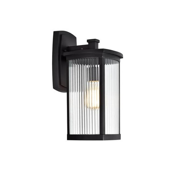 17 Po. Evie Transitionnel 1 Lumière Applique Murale Extérieure, Noir Texturé